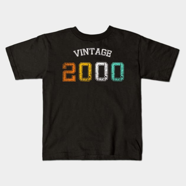 Vintage born in 2000 birth year gift Kids T-Shirt by Inyourdesigns